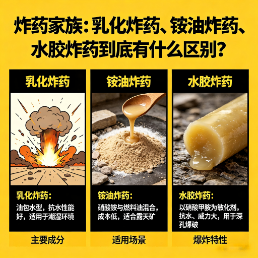 湖南炸药家族：乳化炸药、铵油炸药、水胶炸药到底有什么区别？